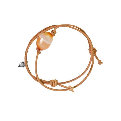 Natural Banded Carnelian Pebble Bracelet