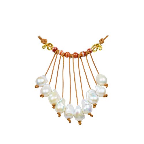 Paisley Necklace with Fresh Water Pearls