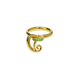 Dangling Paisley Emerald Ring