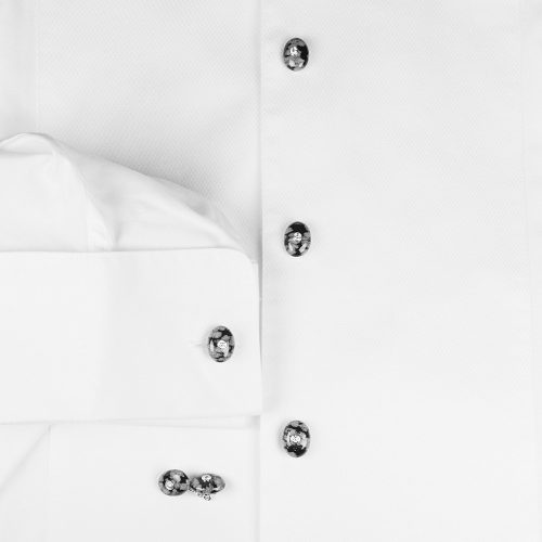 Snowflake Obsidian Cuff Links and Stud Set with Diamonds and Knot of True Love connector