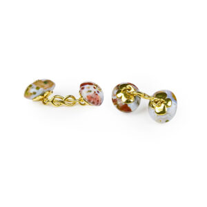 Jasper Cuff Links with Cognac Diamonds and Knot of True Love connector - Image 2