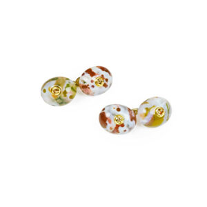 Jasper Cuff Links with Cognac Diamonds and Knot of True Love connector - Image 3