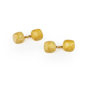 Wooden Sugarloaf shaped Cuff Links with Knot of True Love Connectors - Image 2